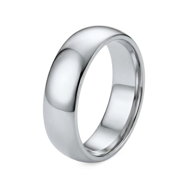 Giftering i platina 950, 6 mm. RUBIN modell 803